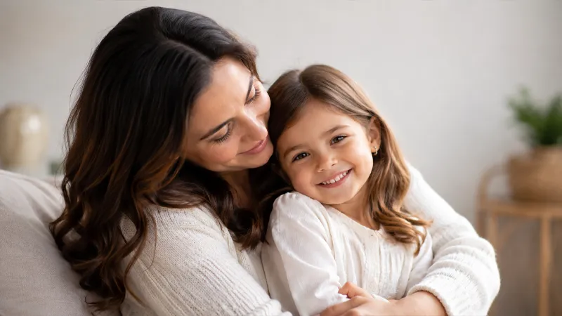 Madre e hija en una imagen asociada a pensión de alimentos
